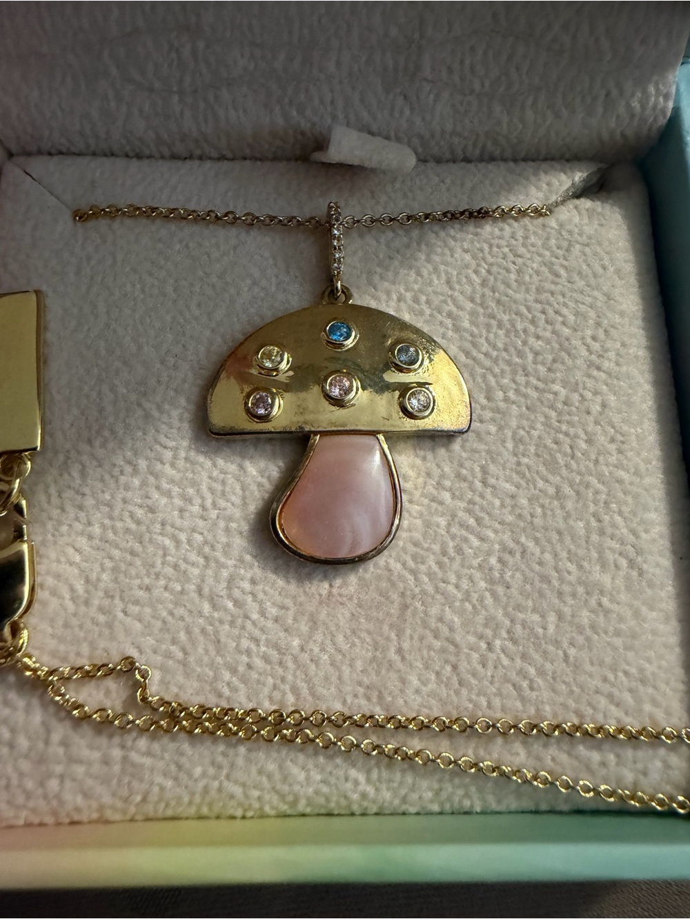 CELESTE STARR Wonderland Mushroom Necklace New with minor defects Gold  $217